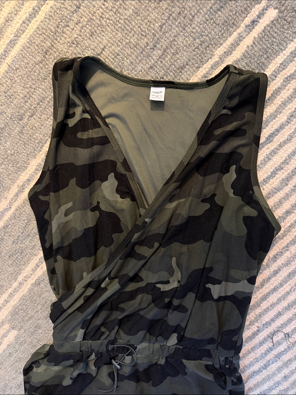 Old Navy Olive & Black Camo Wrap-Front Tank